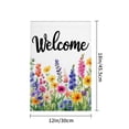 thumbnail image 4 of AMHNF Linen Garden Flag with Watercolor Wildflowers - Welcome Sign for Spring Summer Home Outdoor Garden Yard Door Decor 12x18 inch, 4 of 5