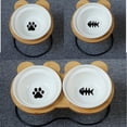 thumbnail image 2 of Nuevo cuenco de alta gama para mascotas, estante de bambú, cuencos de cerámica para comer y beber para perros y gatos, accesorios para comederos de mascotas, productos para mascotas, 2 of 5