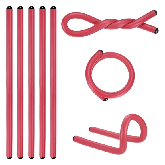 8-Pack Twist Rubber Ties, 17-Inch EVA Foam Reusable Bendable Rubber Twist Ties for Bundling Cords/Wires/Cables [Red]