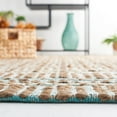 thumbnail image 4 of SAFAVIEH Natural Fiber Petra Striped Area Rug, Teal/Natural, 4' x 6', 4 of 8