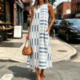 thumbnail image 2 of Tqcoqu Womens Summer Boho A-Line Maxi Dress Casual Color Block Sundress Sleeveless Beach Vacation Coverups, 2 of 5