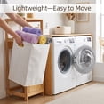 thumbnail image 4 of Evideco Mahe Adult Slim Removable Liner Laundry Hampers with Laundry Bag, Bamboo, 4 of 11
