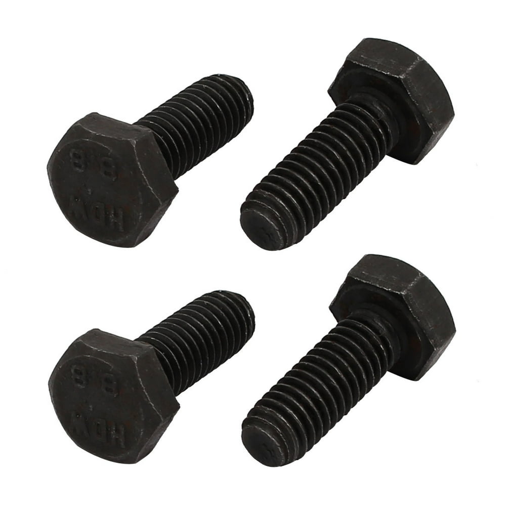 8.8 Grade M6x16mm Full Threaded Left Hand Thread Hex Head Bolt 4pcs