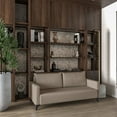 thumbnail image 2 of LeisureMod 3 Seater Sofa Upholstered Leather Couch with Stainless Steel Legs Removable Back Cushion and Foam Filled Seat Inno Series in Taupe, 2 of 12