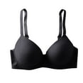 thumbnail image 3 of Fatuov Wireless Bras for Women Full Coverage Push-Up Bralettes for Casual Sexy Solid Color Seamless Bras 32C, Black, 3 of 5