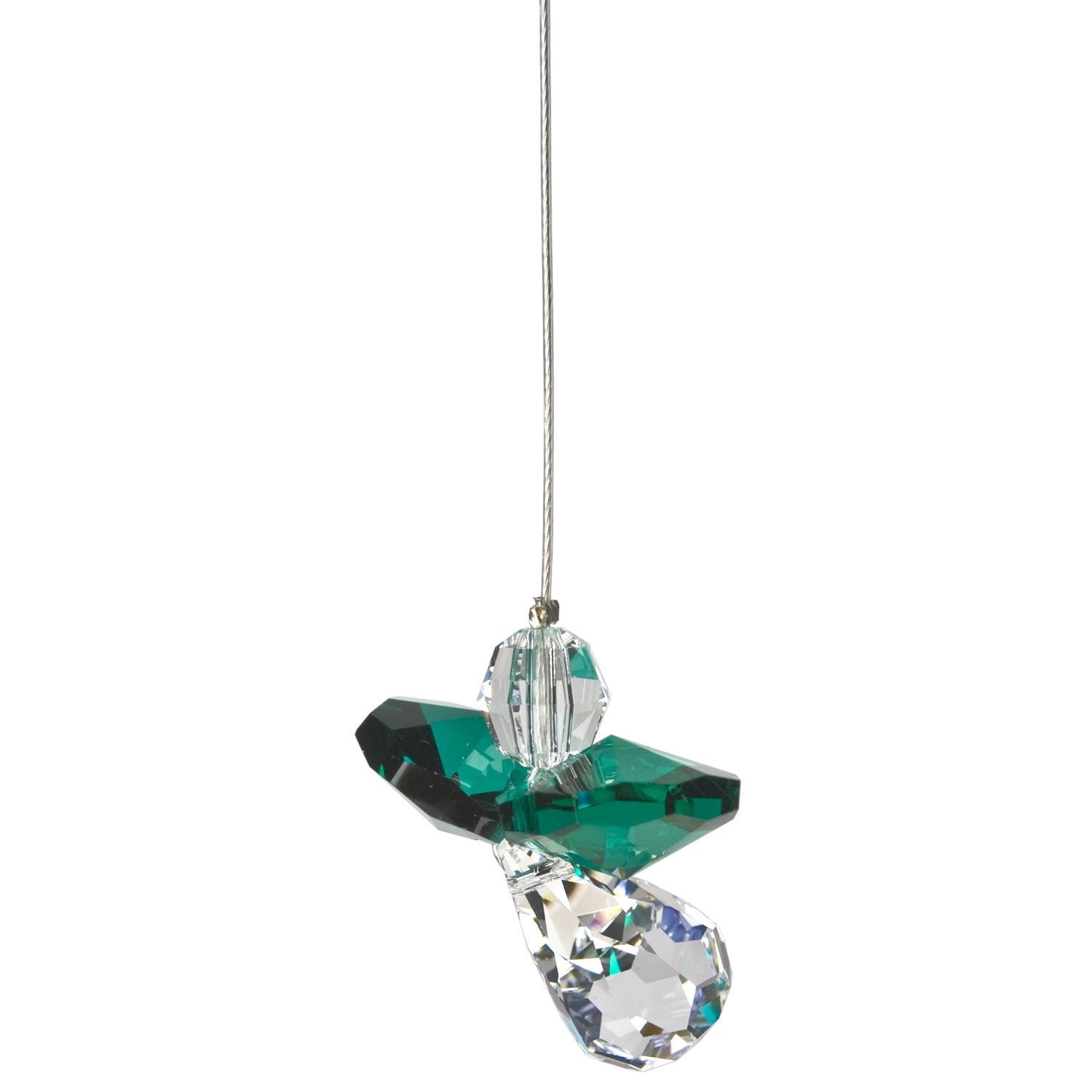 Woodstock Crystal Suncatchers, Crystal Guardian Angel Emerald, Crystal Wind Chimes For Inside, Office, Kitchen, Living Room Décor, 1"L