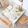 thumbnail image 4 of 52x52in(132x132cm) Square Tablecloth, Waterproof Polyester Table Cover, Wrinkle Resistant & Washable Fabric for Dining, Kitchen, Picnic, Daisy Flowers Print, 4 of 6
