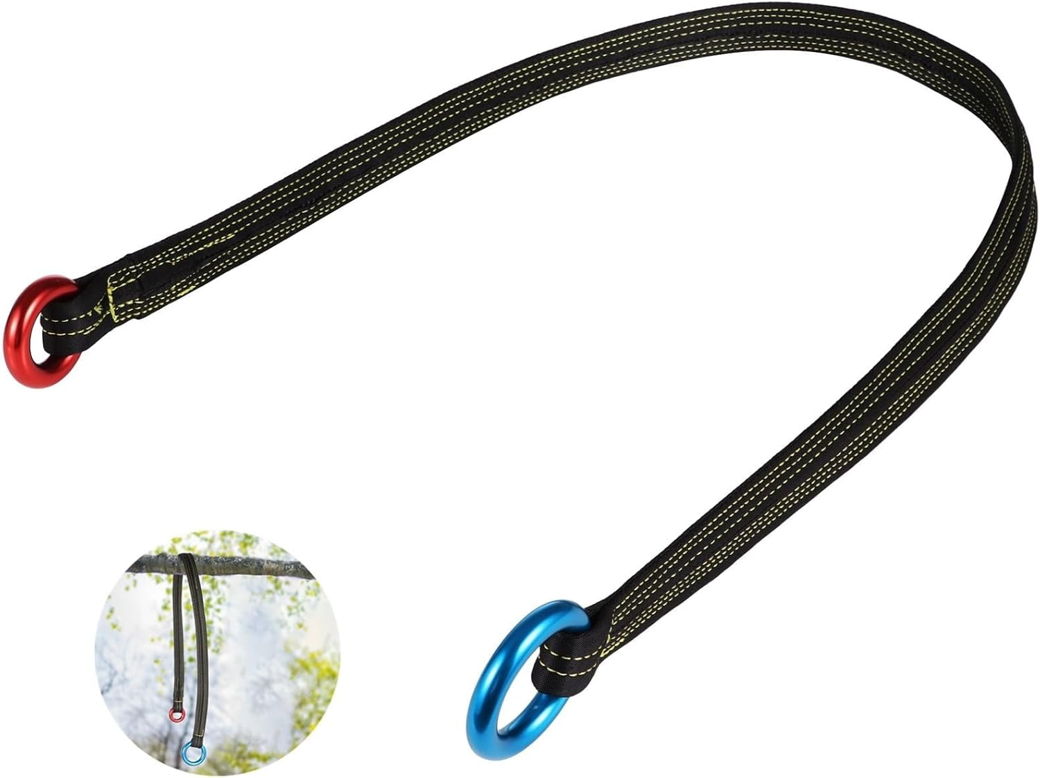 110 cm Climbing Rope for Trees, Arborist Friction Saver Loop Belt, Cambium Saver for Easy Retrieval, 22 KN
