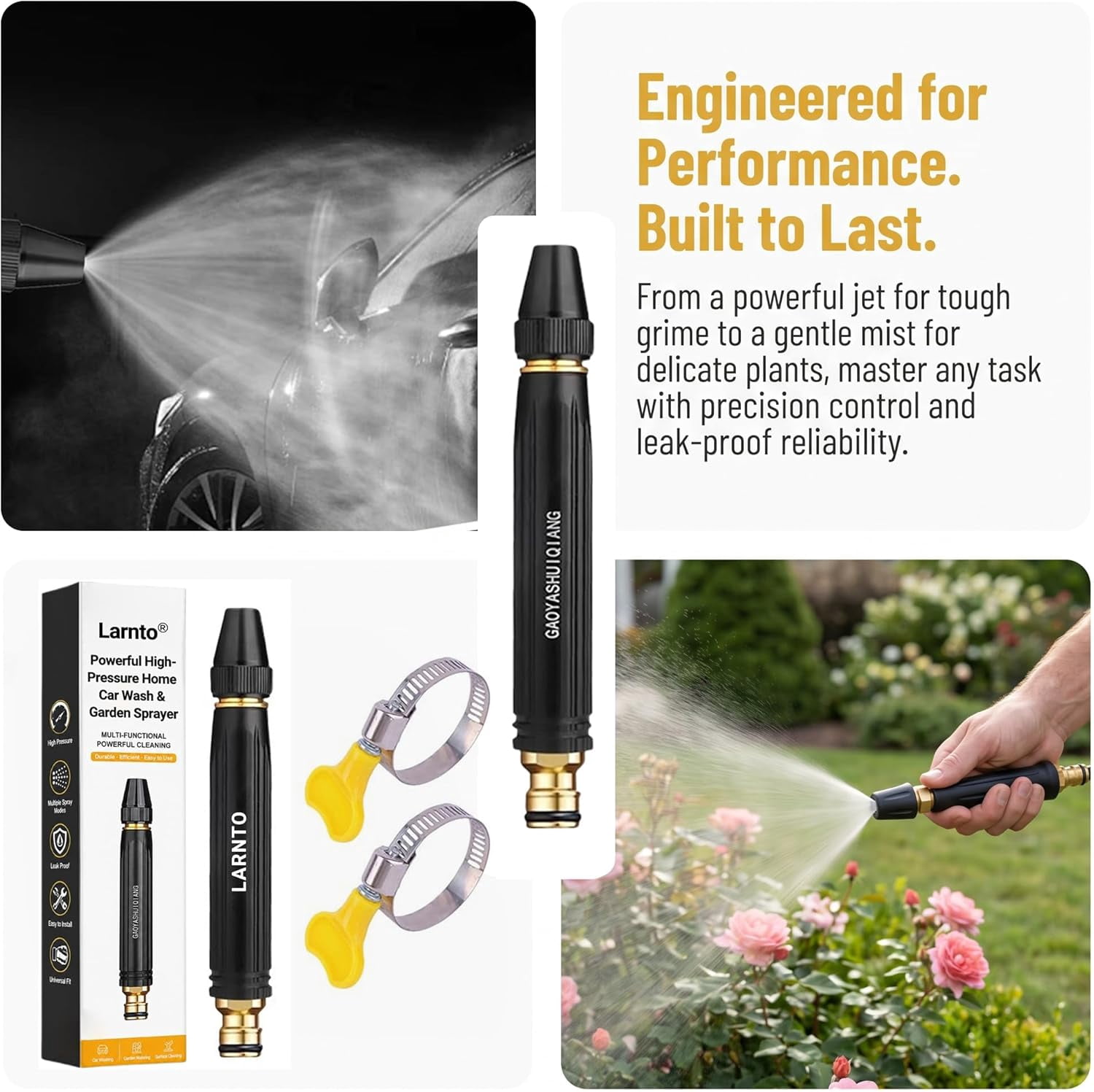 Larnto High Pressure Sprayer, 2026 New Multi High Pressure Water , Larnto Powerful High-Pressure Home Car Wash & Garden Sprayer, for Watering Plants and Vegetables, and Car Washing (1 Pack)
