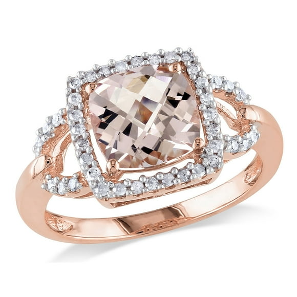 2.20 Carat (ctw) Morganite and Diamond Ring in 10K Rose Gold