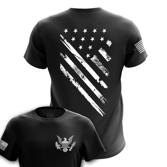 American Flag Patriotic Men’s T-Shirt, Lightweight Classic Fit Short Sleeve Shirt