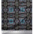 thumbnail image 1 of Soimoi Satin Silk Fabric Check & Paisley Patchwork Fabric Prints by Yard 42 Inch Wide, 1 of 1