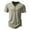 Khaki, variant on WREESH Men's Casual Solid Color Three Button Pullover, Short Sleeve T-Shirt Top with a Classic Fit Olive Green