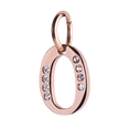 thumbnail image 1 of Charm para Pulsera LuckyLy, Dije Inicial Letra A, Acero Inoxidable con Baño de Oro Rosa 18k y Zirconia Cúbica, Modelo Lizzy rosa Letra O, 1 of 7