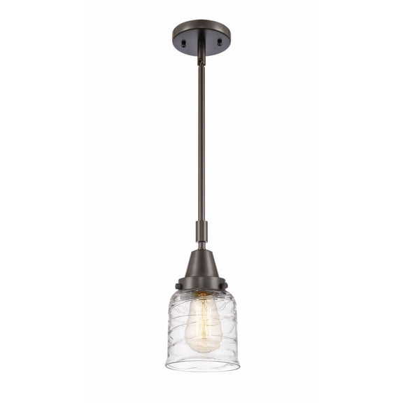 447-1S-OB-G513 Innovations Lighting Bell - 1 Light Stem Hung Mini Pendant In Industrial Style-11.13 Inches Tall and 5 Inches Wide-Oil Rubbed Bronze