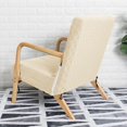 thumbnail image 4 of Wood Arm Chair Cover Elastic Chair Cover Soft Fabric Accessory stylish decor Beige, 4 of 9