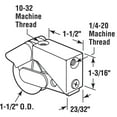 thumbnail image 2 of Single 1-1/2 in. Steel Roller Assembly, Ball Bearing, Diecast Plain Back, 1 pack, 2 of 4
