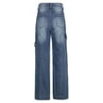 thumbnail image 6 of KOMOO Women Wide Leg Denim Jeans High Waist Straight Baggy Pants Vintage Trousers with Pockets, 6 of 9