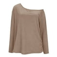 thumbnail image 2 of ShiShine Womens Off The Shoulder Tops Oversized Tshirts Long Sleeve 2025 Casual Basic Tees, 2 of 2