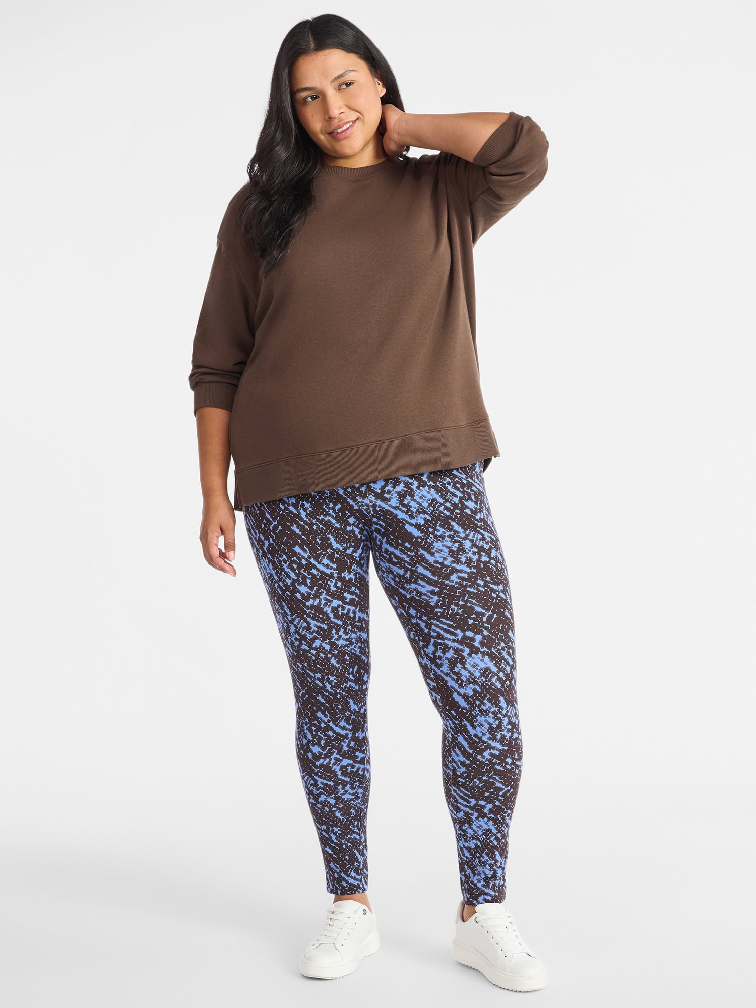 Terra & Sky Women's Plus High Waist Full Length Leggings, Sizes 0X-5X