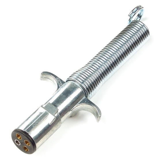 Grote 82-1022 - 4-Way Round Electrical Plug With Spring Trailer End
