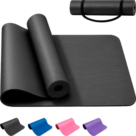 Tapete de Yoga Centurfit Fitness Portatil Negro 10 mm