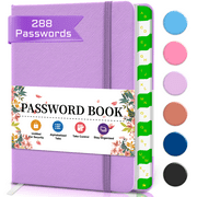 METEOROCK Internet Password Book with Alphabetical Tabs, Purple