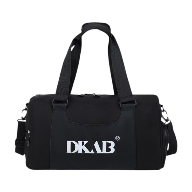 Bolsa de viaje de lona, bandolera con bolsillo para artículos húmedos, bolsa deportiva de gran capacidad para fitness. Negro