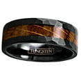 thumbnail image 4 of Tungsten Rings for Men Wedding Bands for Him Womens Wedding Bands for Her 8mm Black Charred Whiskey Barrel Wood, 4 of 5