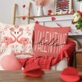 thumbnail image 5 of White and Pink Valentine''s Day Pillow Covers Forever Love Heart Trees Flamingo Rose Floral Hello Valentine Decorative Throw Pillow Cover 20x20 Inch Cotton Linen Cushion Cover for Sofa Couch, 5 of 6
