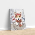 thumbnail image 3 of Playful Toy Fox Terrier Welcomes Winter Snowy Day with Cardinal Bird Vertical Matte Canvas Poster Dog Lover Wall Art Home Decor - 2017, 3 of 5