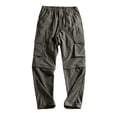 thumbnail image 4 of YABCSAZ Mens Convertible Cargo Pants Quick Dry Zip Off Legs 2 in 1 Hiking Pants Elastic Waist Multi Pocket Lightweight Outdoor Pants Camping Fishing Mountain Climbing Tactical Pants Trousers Travel, 4 of 9