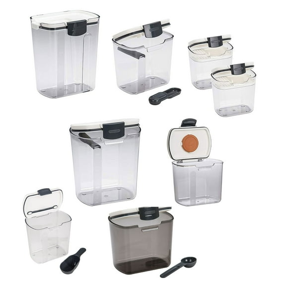 Progressive International 6 Piece Plastic, Silicone and stainless steel Set with Coffee Container & Grain Container