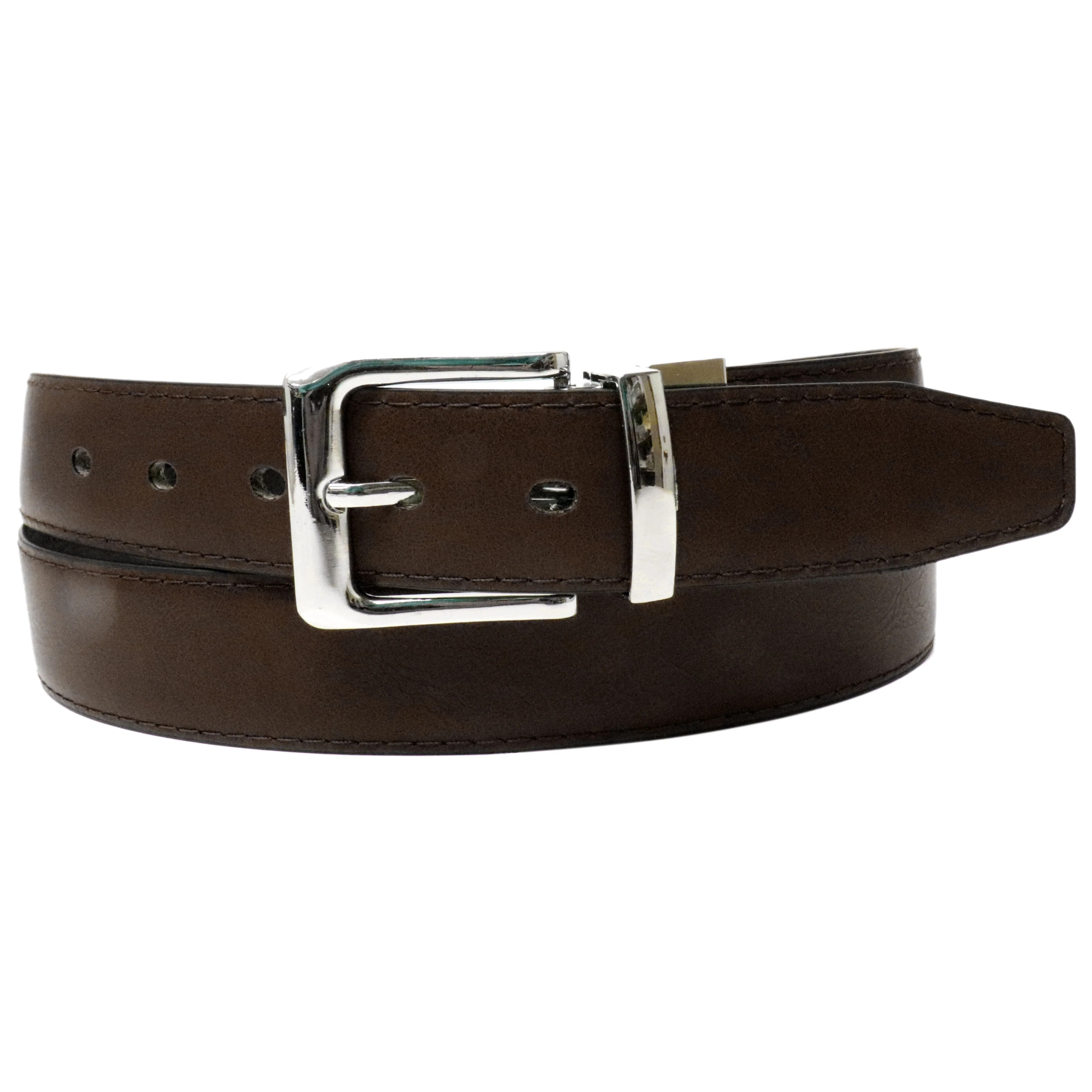 Black Brown Reversible Leather belt - Two Belts in One 