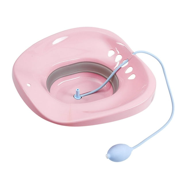 MERIGLARE Collapsible Sitz Bath for Toilet seat Flusher Universal Easily Store Deeper Bowl Pink