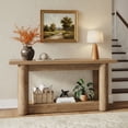 thumbnail image 3 of 63-Inch Farmhouse Console Table, Narrow Long 2-Tier Storage Sofa Table Behind Couch For Hallway, Entrance & Living Room (Brown), 3 of 10