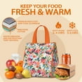 thumbnail image 5 of Pioneer Flower Floral Print Pattern Insulated Lunch Bag for Women & Adults,Large Portable Soft Cooler Lunch Bag,Thermal Food Storage Tote with Pearl Cotton,8.66L,8.75x5.75x9.5 Inch, 5 of 6