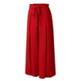 thumbnail image 6 of Women Fashion Bow Loose High Waist Pleated Wide Leg Pants Belted Pants Dress Pants for Women Business Casual Stretchy Straight Leg Womens plus Size Casual Pants Straight Pants for Women Business, 6 of 8