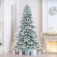 thumbnail image 1 of Gymax 8 FT Snow Flocked Artificial Christmas Tree w/ 1447 PVC & PE Tips 800 LED Lights, 1 of 10