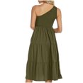 thumbnail image 4 of FcBaudy Robe Sans Manches à Col Asymétrique, Robes d'Été pour Femmes, Robes d'Été Fraîches et à Col Doux Couleur Unie pour Femmes, 4 of 4