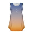 thumbnail image 3 of Fartey Button Up Tank Tops for Women Plus Size Pleated V Neck Tanks Summer Sleeveless Shirts Fashion Gradient Print Camis Top Loose Flowy Beach Camisoles Yellow XL, 3 of 4