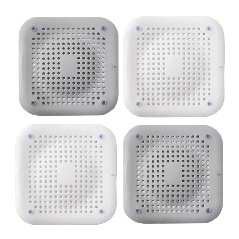 HwaGui 4-Pack 2-in-1 Shower Drain Stopper & Hair Catcher – Fits Most Bathtubs, Sinks & Floor Drains (4.96” Dia, TPR Material)