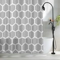 thumbnail image 2 of Gray Moroccan Hexagon Fabric Shower Curtain Geometric Art Washable Shower Curtains for Bathroom, Waterproof Bath Curtain with Hooks Home Decor 72x72in, 2 of 8