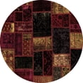 thumbnail image 1 of Ahgly Company Indoor Round Patchwork Brown Transitional Area Rugs, 6' Round, 1 of 4