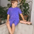thumbnail image 4 of Balery Purple Glitter Conjunto de Pijama Infantil de Manga Corta con Estampado – Ropa de Dormir de Algodón Suave-Large, 4 of 6