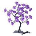 thumbnail image 2 of Lámpara de escritorio con luz LED de rosas y árbol de flores, luz nocturna, bonsái, USB, hada para decoración de fiestas Rosa purpura, 2 of 9