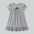 thumbnail image 4 of LIIPEE Solid Color Nightgown For Girls Short Sleeve Summer Lightweight Ruffle Sleepwear Dress Kids Loose Breathable Cute Everyday Homewear,13-14 Years, 4 of 4