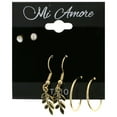 thumbnail image 2 of Mi Amore Leaf Multiple-Earring-Set Gold-Tone, 2 of 2