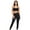 Gray, variant on Women Leopard Print Workout Outfit 2 Piece Cross Backless Yoga Bra Crop Top with High Waist Leggings Set Sport Tracksuit