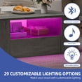 thumbnail image 3 of Uforic LED Coffee Tables High Glossy Center Table with 2 Sliding Drawers and Open Shelf, Gray, 3 of 6